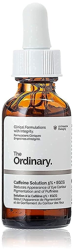 The Ordinary Caffeine Solution 5% + EGCG, Depuffing Eye Serum for Dark Circles and Tired Eyes, 1 Fl Oz