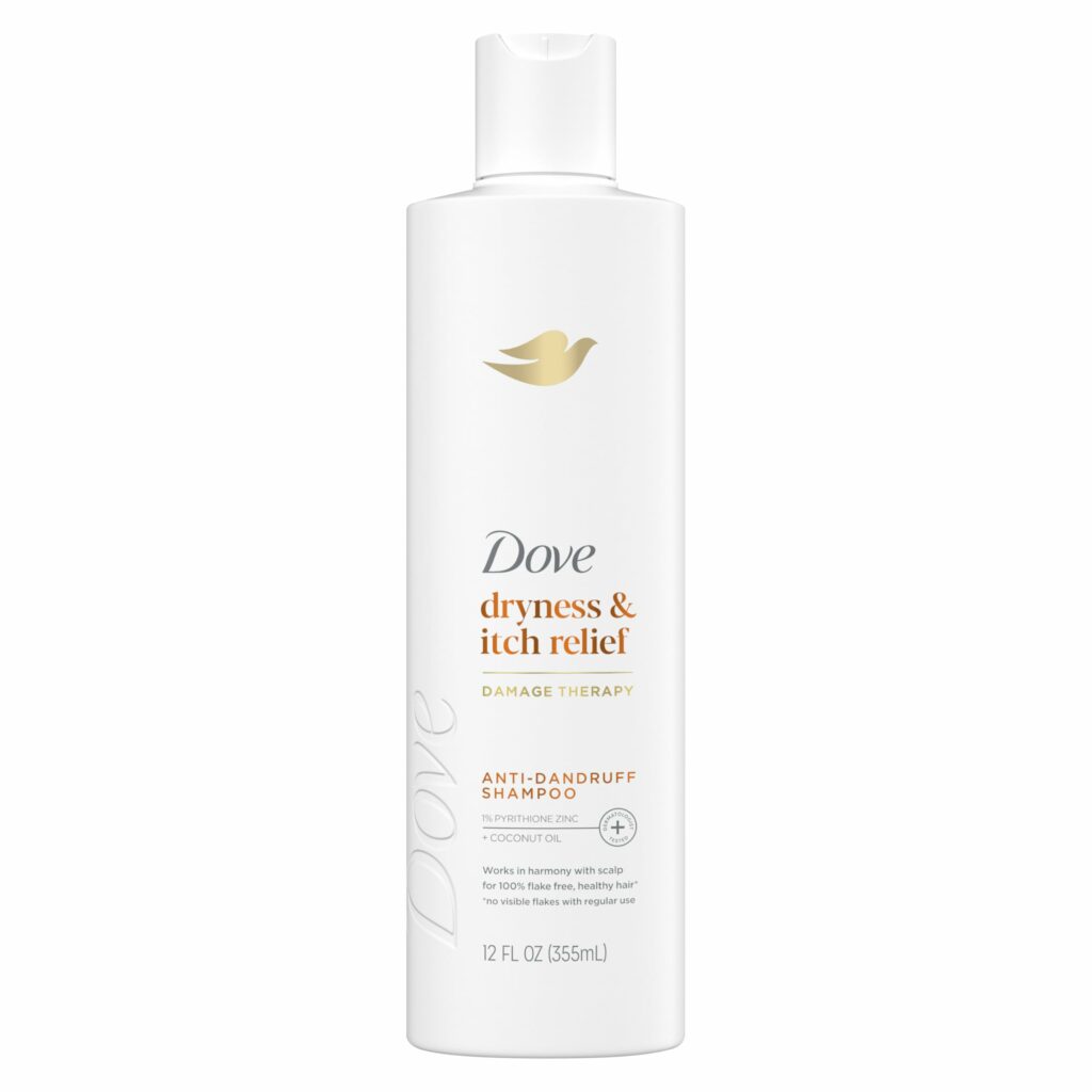 Dove Damage Therapy Derma Shampoo Dryness + Itch for Flaky Scalp with Pyrithione Zinc and Coconut Oil 12 Fl Oz