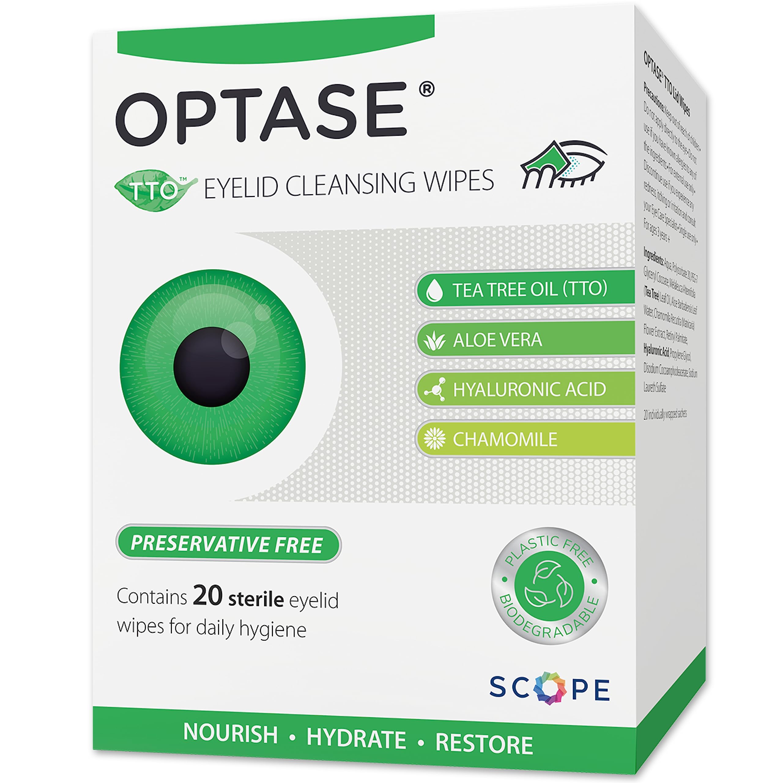 OPTASE TTO Eyelid Cleansing Wipes