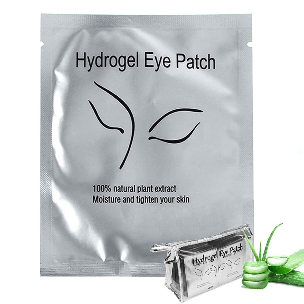 110 Pairs Eyelash Extension Gel Patches Kit, Lash Extension Lint Free Under Hydrogel Eye Mask Pads Beauty Tool with Transparent Cosmetic Bag