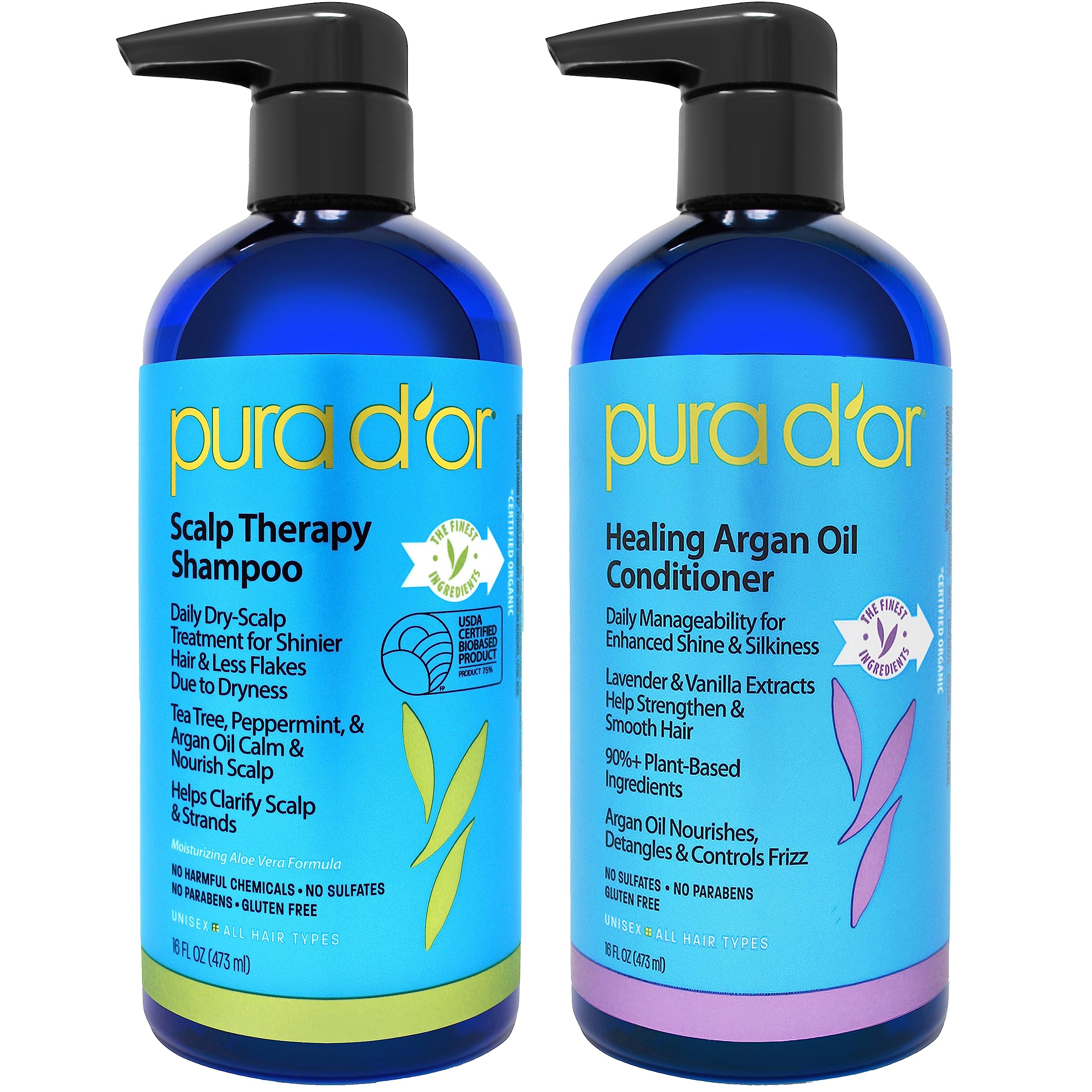 PURA D'OR Scalp Therapy Shampoo & Conditioner Set