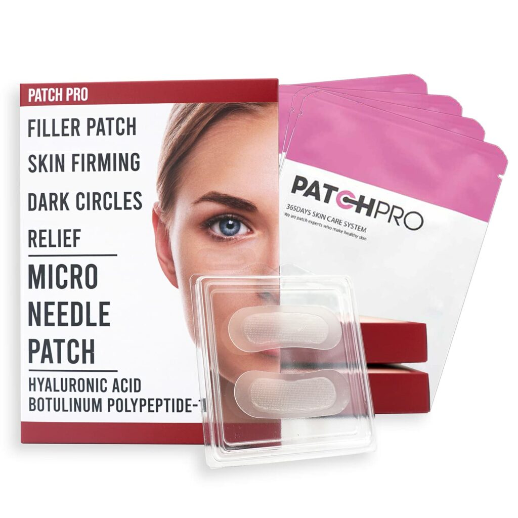 PATCH PRO Micro Eye Patch Hyaluronic Acid Fine Lines, Puffy Eyes, Forehead Lines Microneedle length 0.25mm Patches 4 Pairs