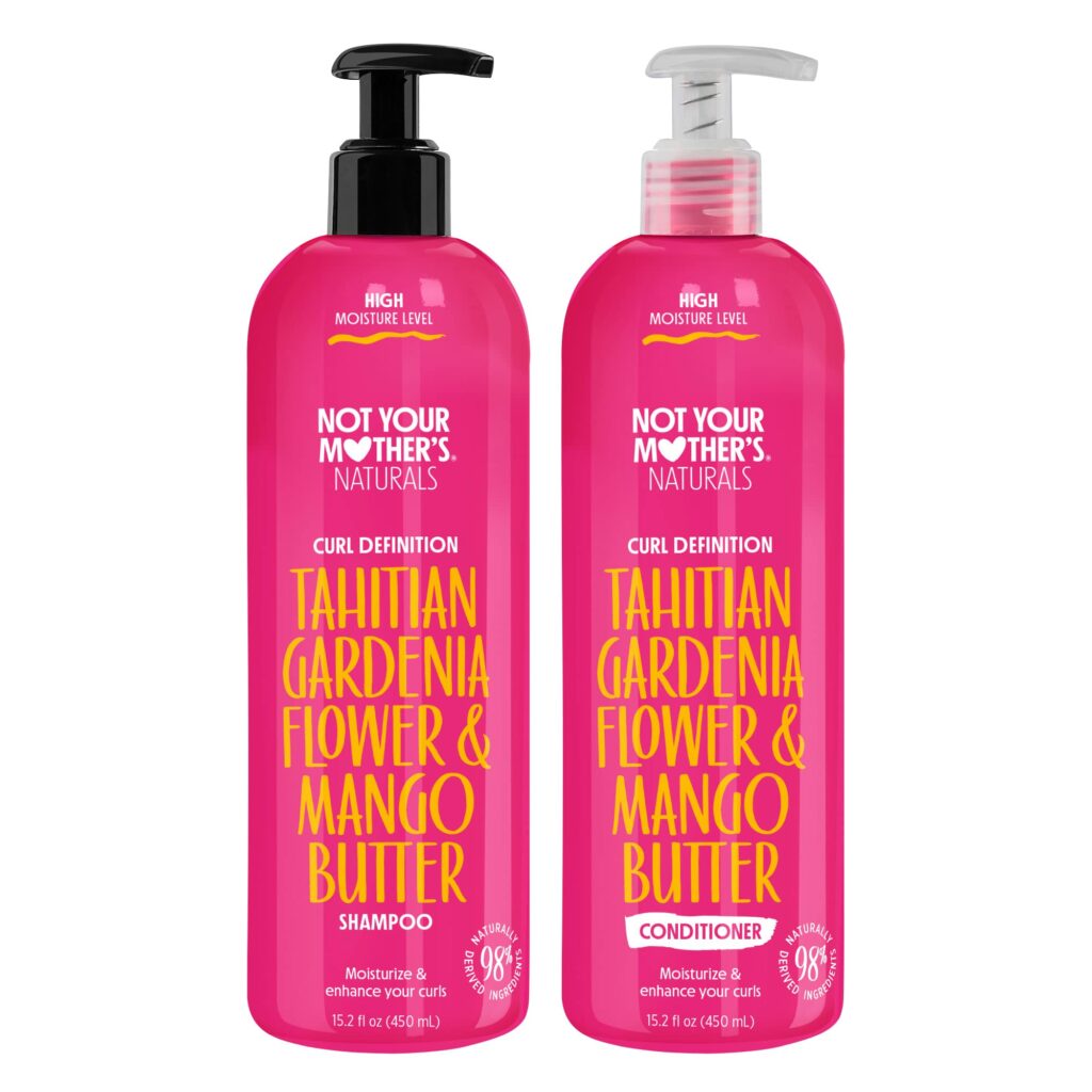 Not Your Mother's Naturals Curl Defining Shampoo and Conditioner (2 Pack) - 98% Naturally Derived Ingredients - All Hair Types - Gardenia Mango Butter