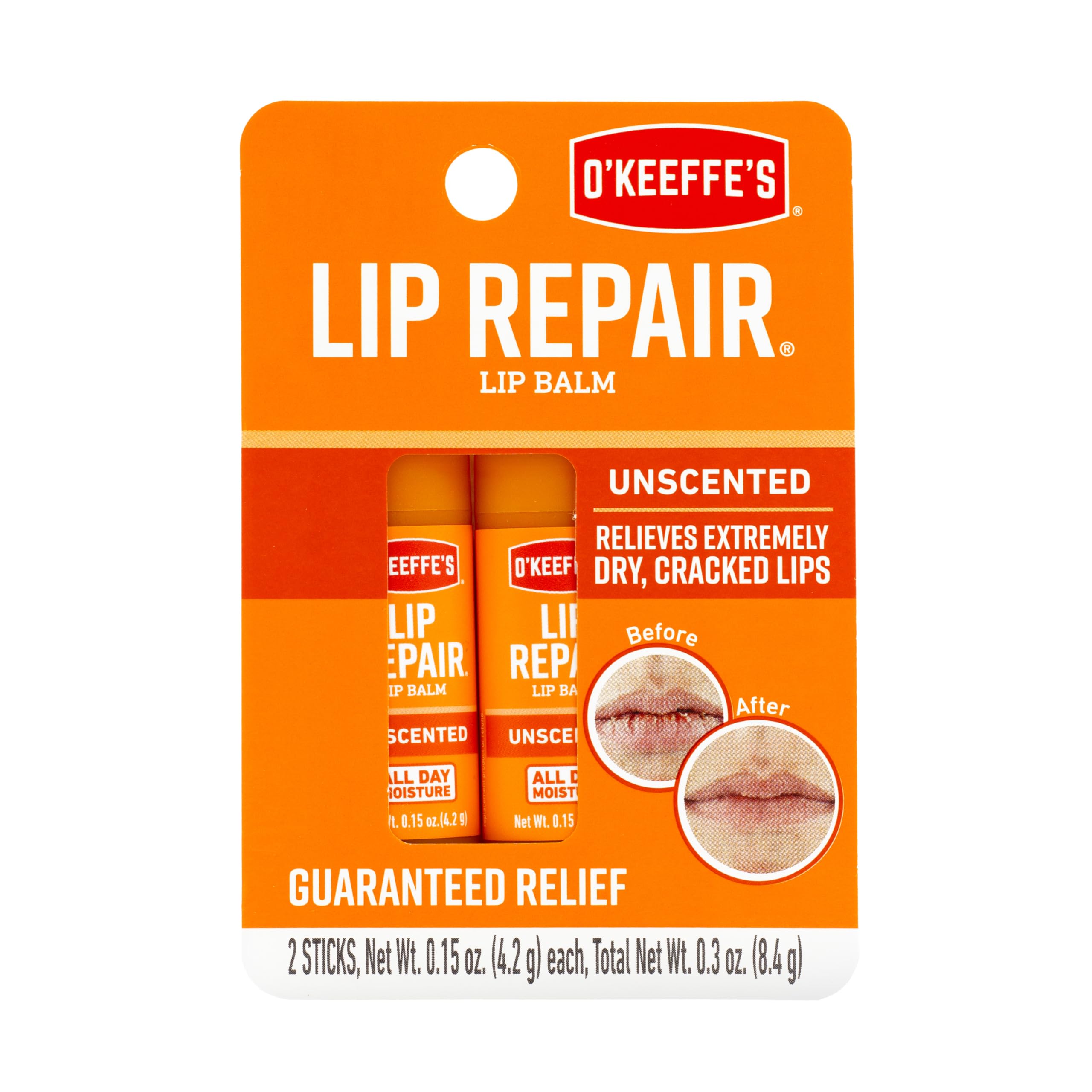 O'Keeffe's Unscented Lip Repair Lip Balm