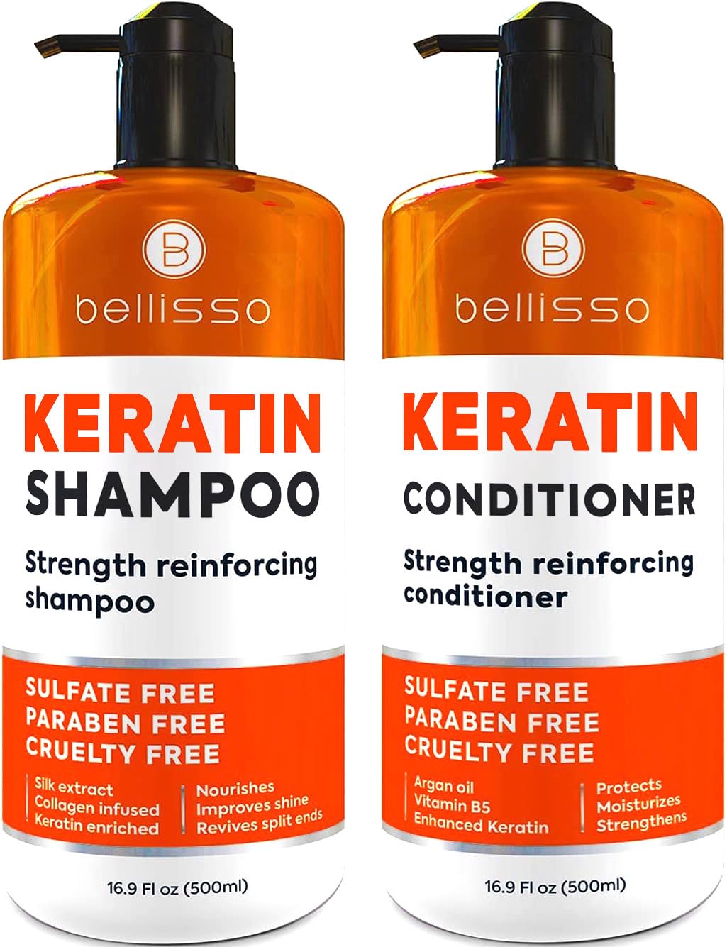 Keratin Shampoo and Conditioner Set