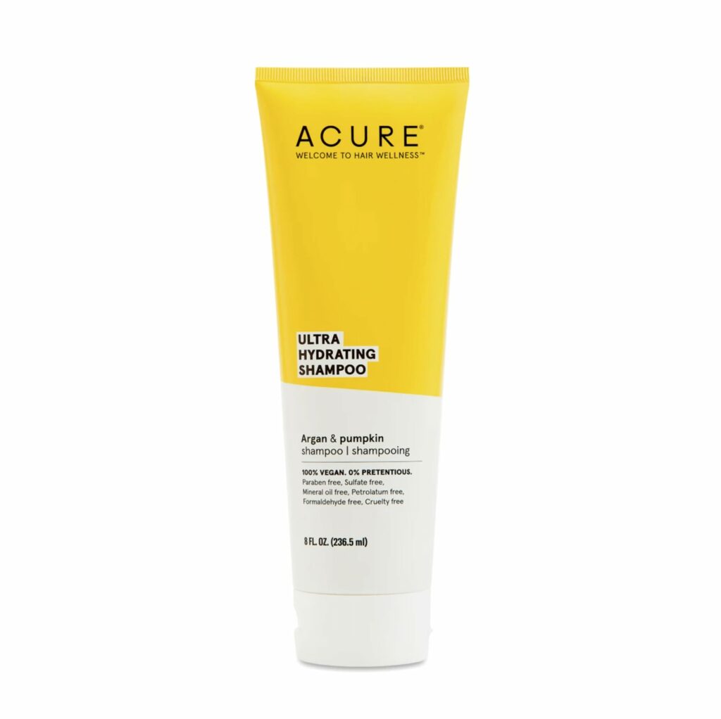 Acure Shampoo 100% Vegan, Ultra Hydrating Moisture & Omega Fatty Acids, , Yellow Argan Oil & Pumpkin, 8 Fl Oz