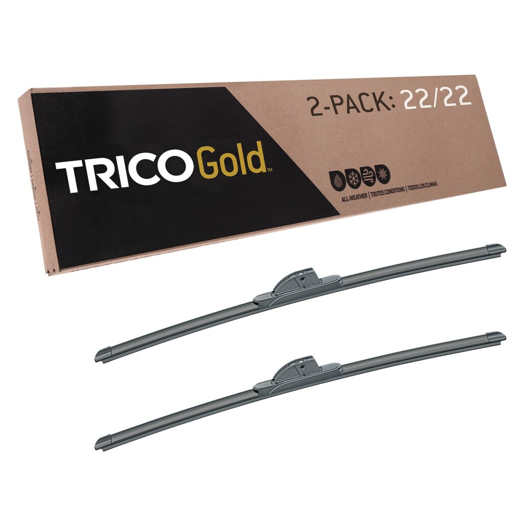 TRICO Gold 22" + 22" Premium Automotive Replacement Windshield Wiper Blades (Set of 2), Passenger and Driver Side All-Weather Beam Wiper Blades for Select Vehicle Models