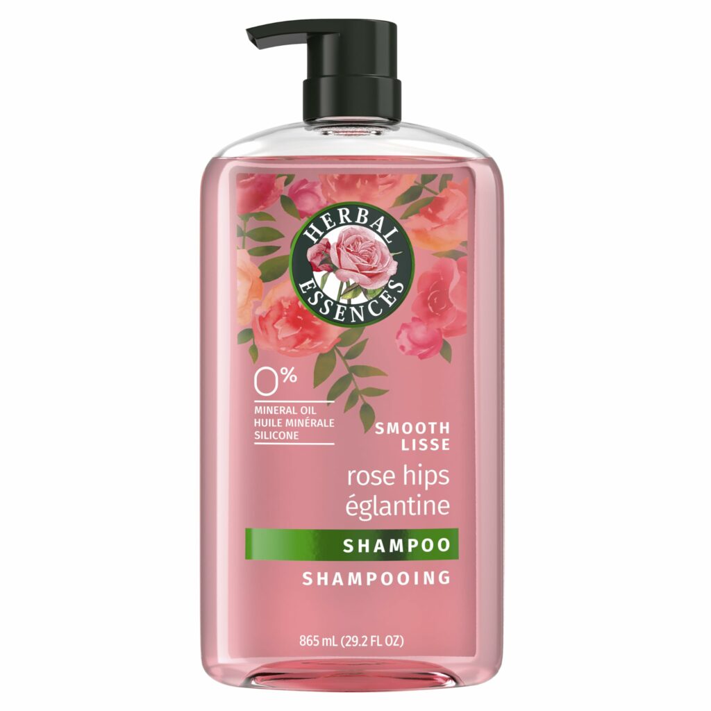 Herbal Essences Rose Hips Shampoo - Smooth, Shiny Hair with Vitamin E & Jojoba, Safe for Color Treated Hair, Floral Scent, Cruelty-Free, Dermatologist-Tested, 29.2 Fl Oz