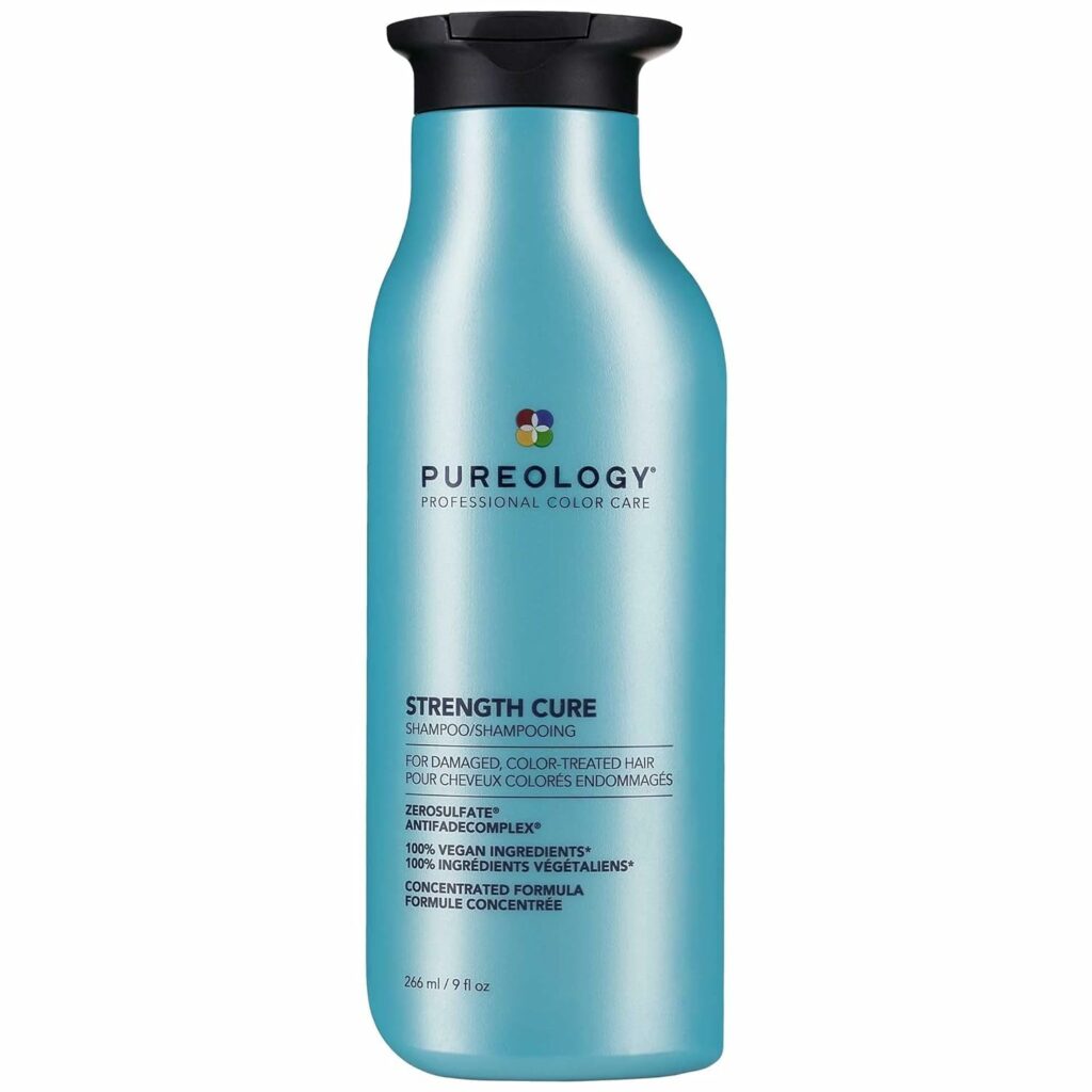 Pureology Strength Cure Shampoo | For Damaged, Color-Treated Hair | Fortifies & Strengthens Hair | Sulfate-Free | Vegan