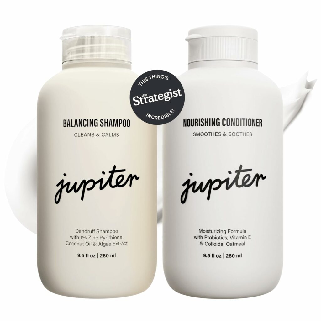 Jupiter Physician-Formulated Anti Dandruff Shampoo & Conditioner For Flaky, Itchy, Oily, Dry Scalp - Vegan, Sulfate Free - Color Safe & Paraben Free - Dry Scalp Shampoo and Conditioner For Women & Men