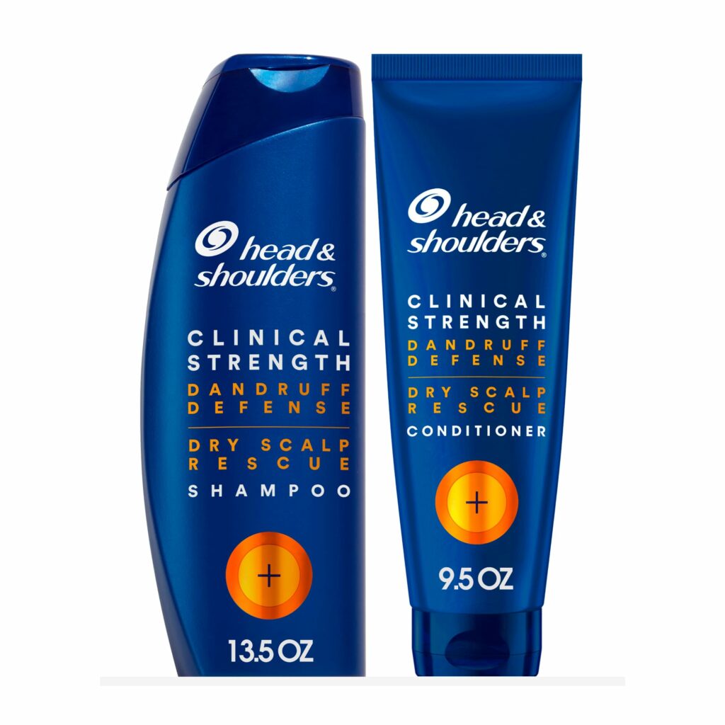 Head & Shoulders Dandruff Shampoo and Conditioner Set, Clinical Strength, Selenium Sulfide Formula, Dry Scalp Relief with Manuka Honey, Up to 100% Flake Protection, 13.5 & 9.1 Fl Oz, 2 Pack