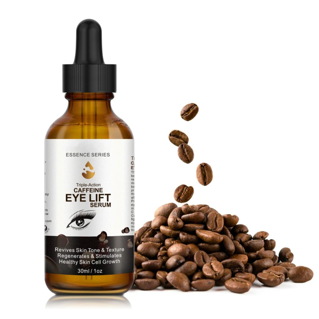 Caffeine Eye Serum - with EGCG, Vitamin C, Hyaluronic Acid, Collagen, Caffeine Eye Lift Serum - Reduces Puffiness, Dark Circles, Under Eye Bags, Wrinkles and Fine Lines Around The Eyes (30ml)