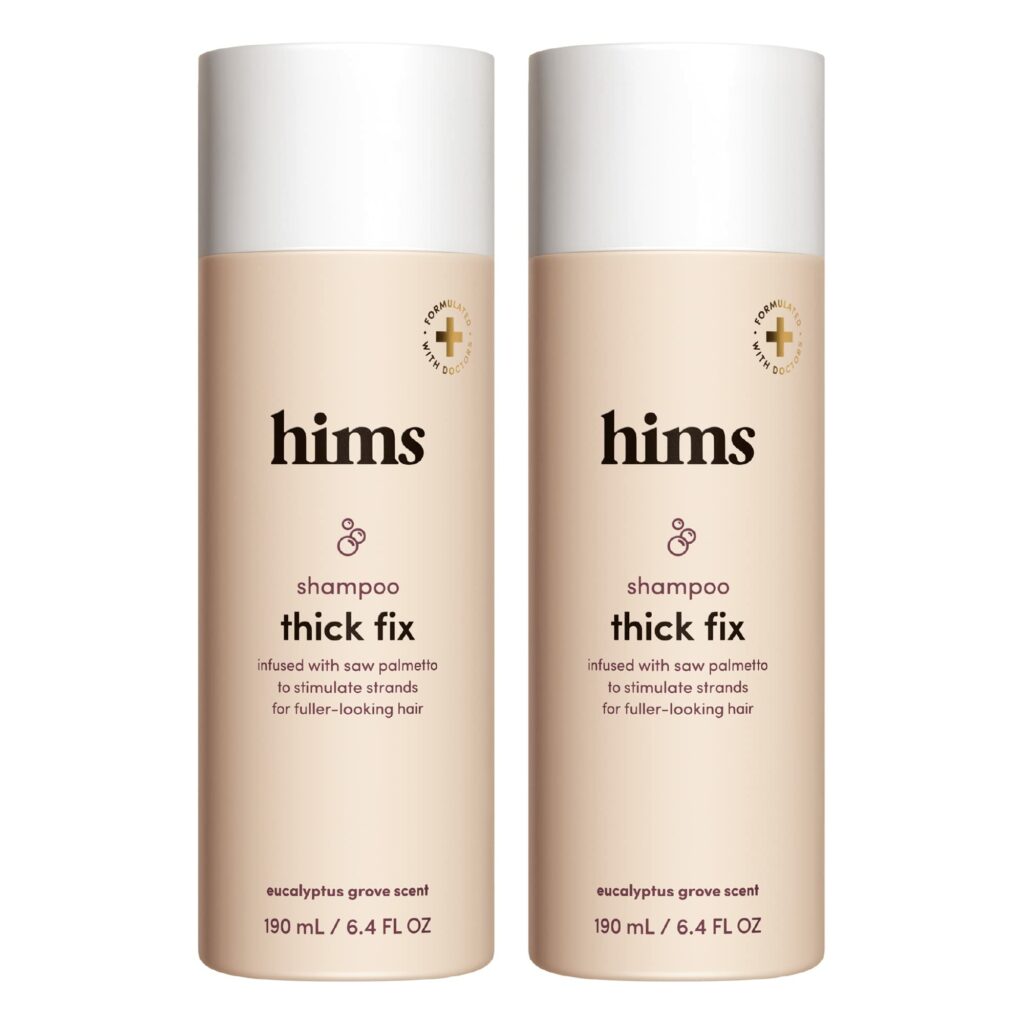 hims Thick Fix Shampoo for Men - Thickening Shampoo With Saw Palmetto and Niacinamide - No Parabens or Sulfates, Vegan and Cruelty Free - Fresh Eucalyptus Grove, 2 pack, 6.4oz