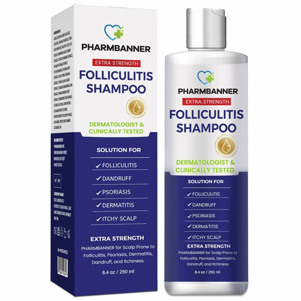 Anti-Fungal Shampoo for Folliculitis, Seborrheic Dermatitis, Scalp Psoriasis - Relieves Itchy & Dry Scalp