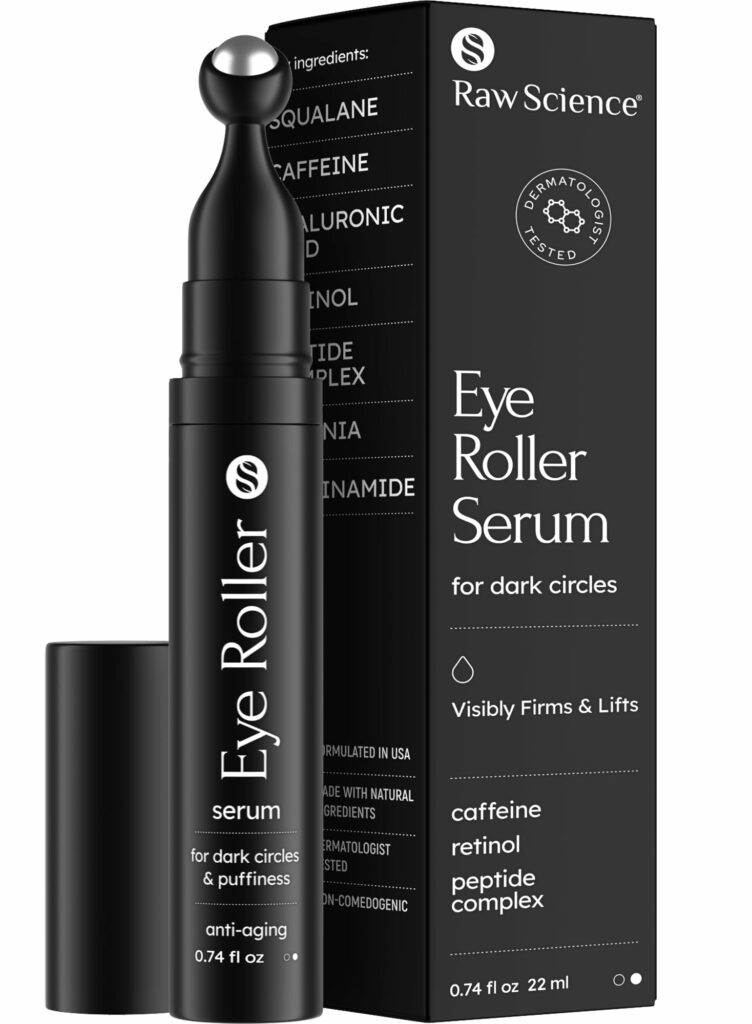 Eye Serum for Puffy Eyes & Dark Circles Uner Eye Treatment, Caffeine, Niacinamide, Hyaluronic Acid, Retinol, Instant Moisturizer instead Eye Cream, Under Eye Bags & Puffiness, Eye Skin Care, 0.74 OZ