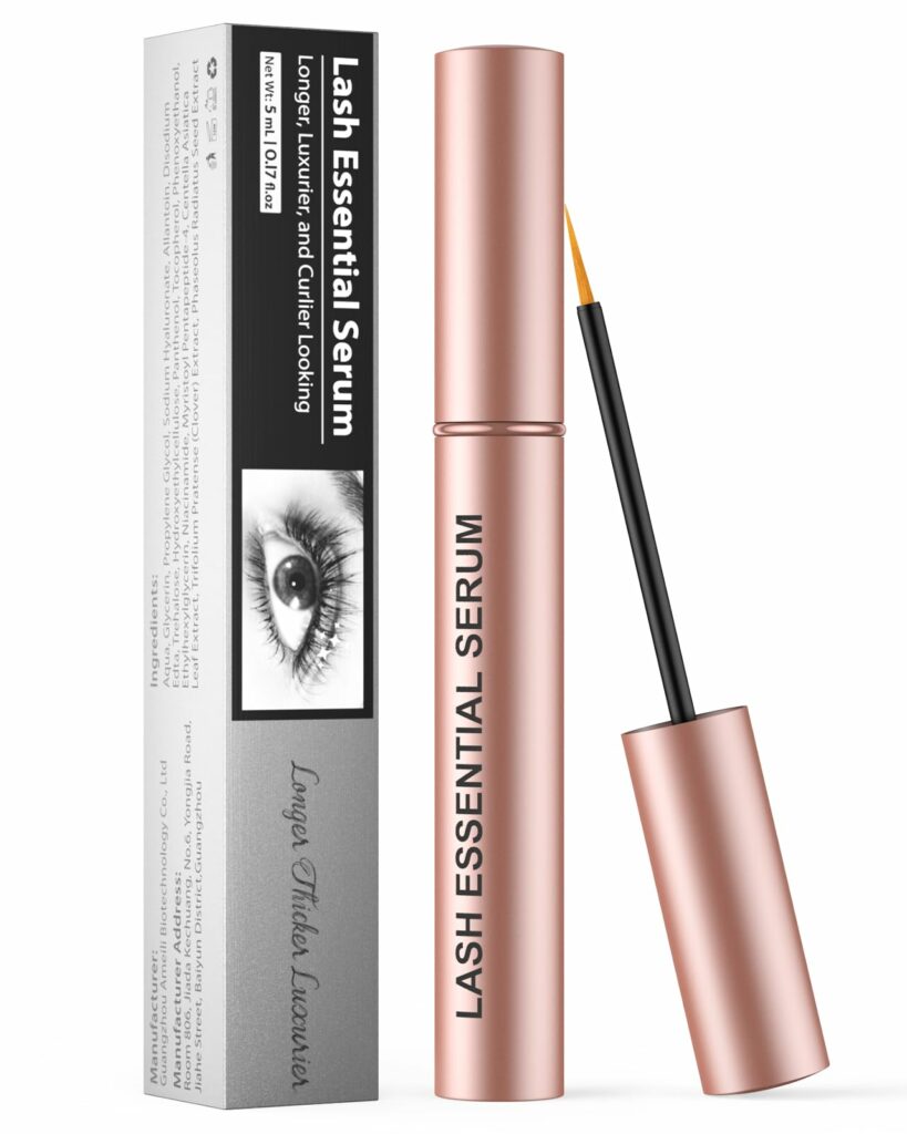 Eyelash Serum - Natural Comestic Eyelash Serum for Longer, Thicker Lashes & Brows, Boost Lash Serum Vegan & Cruelty-Free-Niacinamide, Centella Asiatica Leaf Extract(5 mLPink)