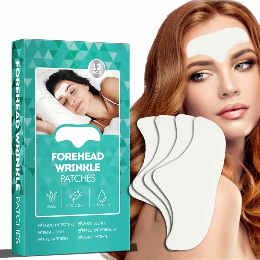 Forehead Wrinkle Patches 12pcs - Smooth Fine Lines & Wrinkles, Anti-Wrinkle Patches with Hydrolyzed Collagen with Aloe,Vitamin E, Anti Wrinkle Patches, Forehead Wrinkles Treatment