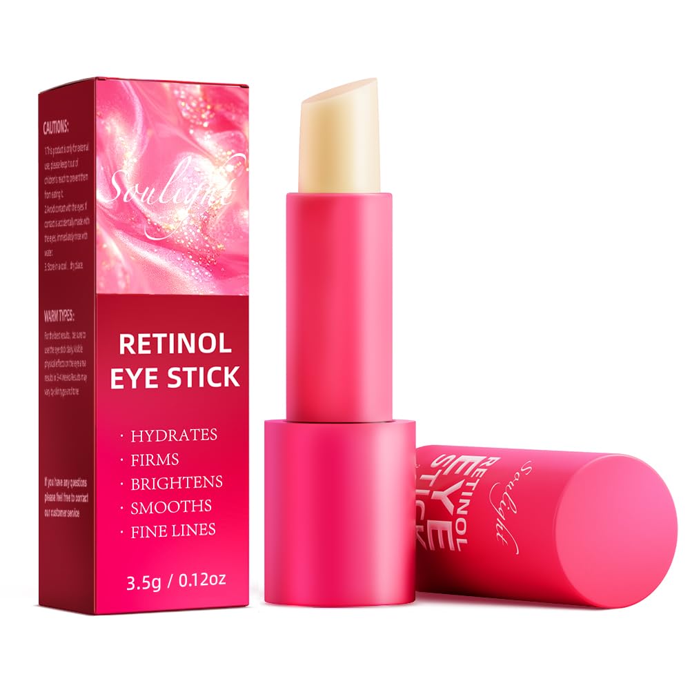 Soulight Retinol Eye Stick, Anti-Aging Eye Cream, Skincare for Wrinkles, Dark Circles, Puffiness, Retinol Eye Balm Moisturizes, Softens& Nourish Skin